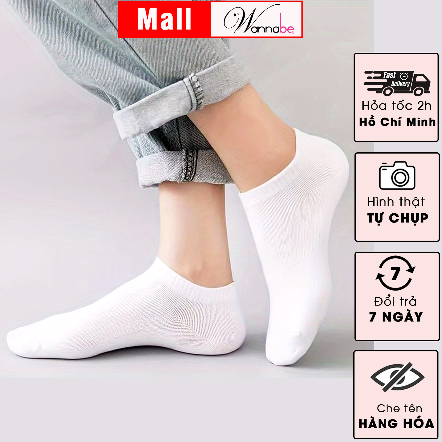 Mô tả Tất cổ vừa unisex WANNABE vớ cotton thể thao nam nữ đều dùng được khử mùi hôi chân êm ái nhẹ nhàng suốt cả ngày VD009 - 1