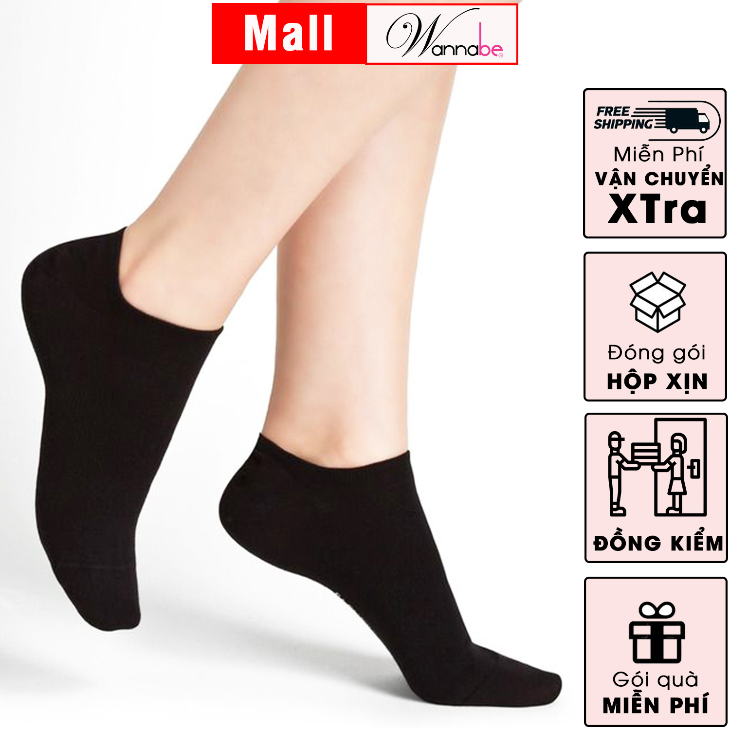 Mô tả Tất cổ vừa unisex WANNABE vớ cotton thể thao nam nữ đều dùng được khử mùi hôi chân êm ái nhẹ nhàng suốt cả ngày VD009 - 2