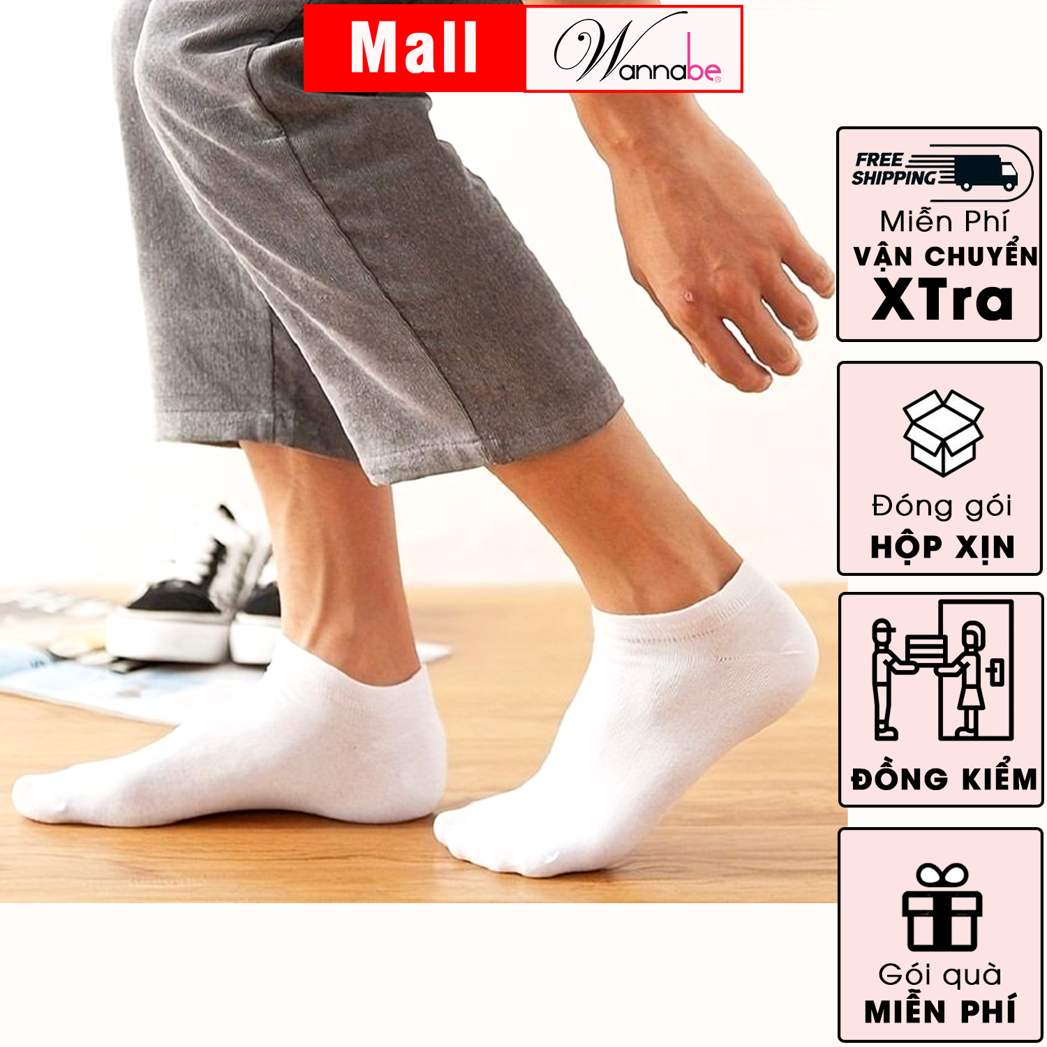 Mô tả Tất cổ vừa unisex WANNABE vớ cotton thể thao nam nữ đều dùng được khử mùi hôi chân êm ái nhẹ nhàng suốt cả ngày VD009 - 7