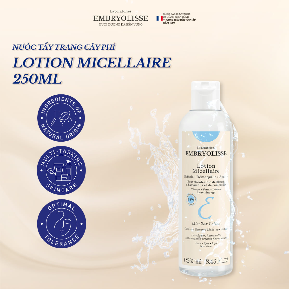 Mô tả Nước Tẩy Trang Cây Phỉ Embryolisse Micellaire Lotion 100ml - 1