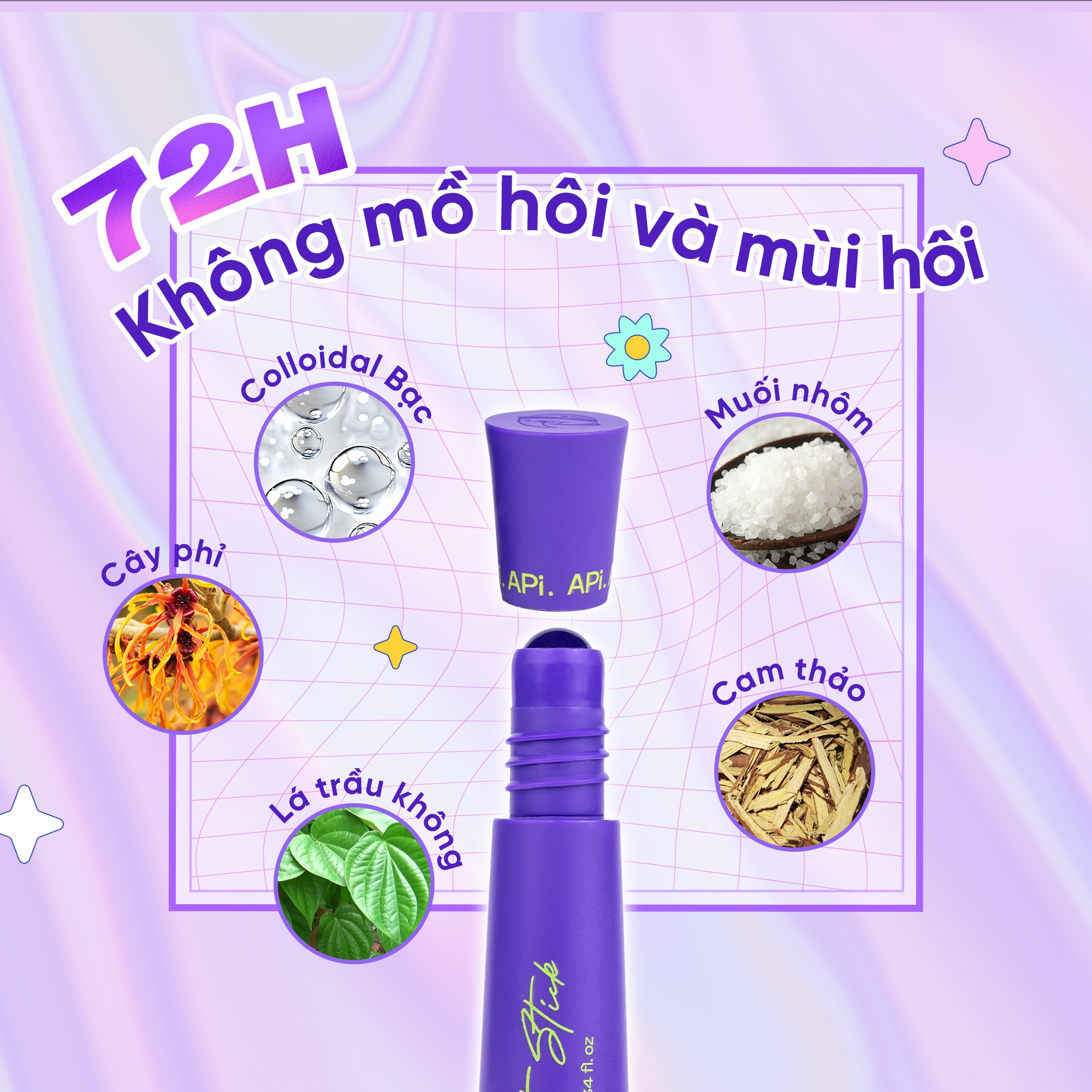 Mô tả Lăn khử mùi, Lăn nách API khử mùi hôi nách, Son nách API dưỡng trắng, giảm thâm ngăn tiết mồ hôi API BODY ODOR - 6
