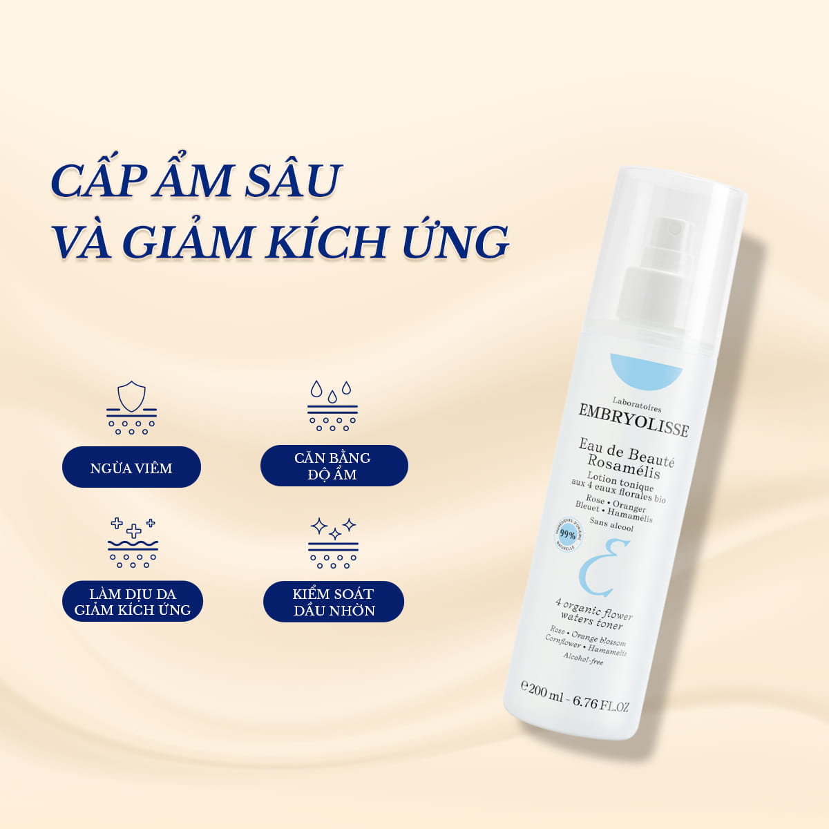 Mô tả Xịt Dưỡng Cấp Ẩm Sâu Embryolisse Eau De Beaute Rosamelis 200ml - 3