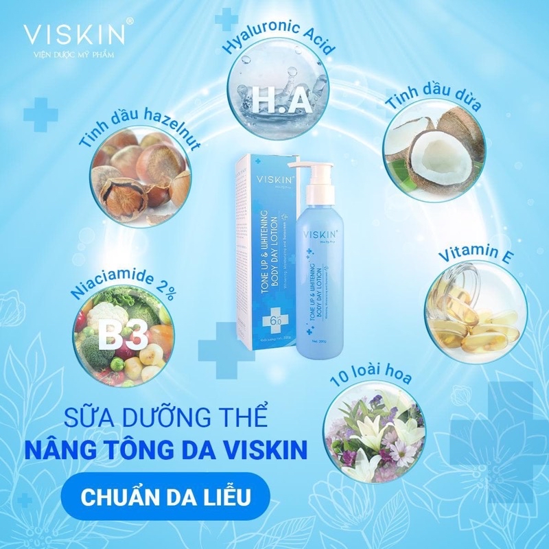 Mô tả Sữa dưỡng thể nâng tông da ban ngày VISKIN - 200g [CHÍNH HÃNG] - 1