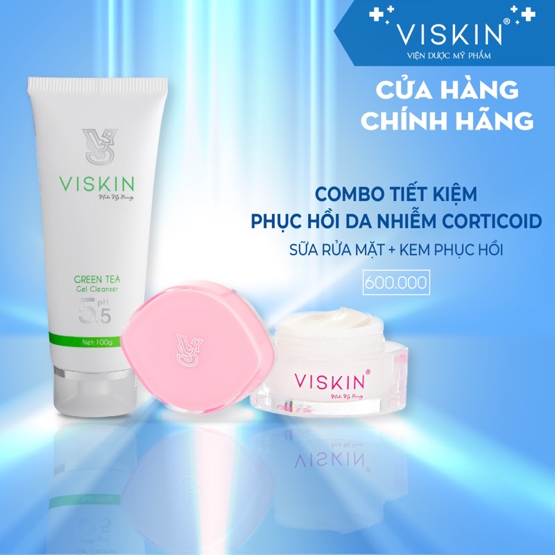 Mô tả Combo Tiết kiệm Phục hồi da nhiễm corticoid - Dược mỹ phẩm VISKIN (bộ 2 sản phẩm) [CHÍNH HÃNG] - 1