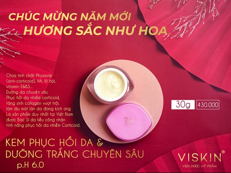 Mô tả Kem dưỡng trắng hỗ trợ phục hồi da VISKIN - 30g [CHÍNH HÃNG] - 3