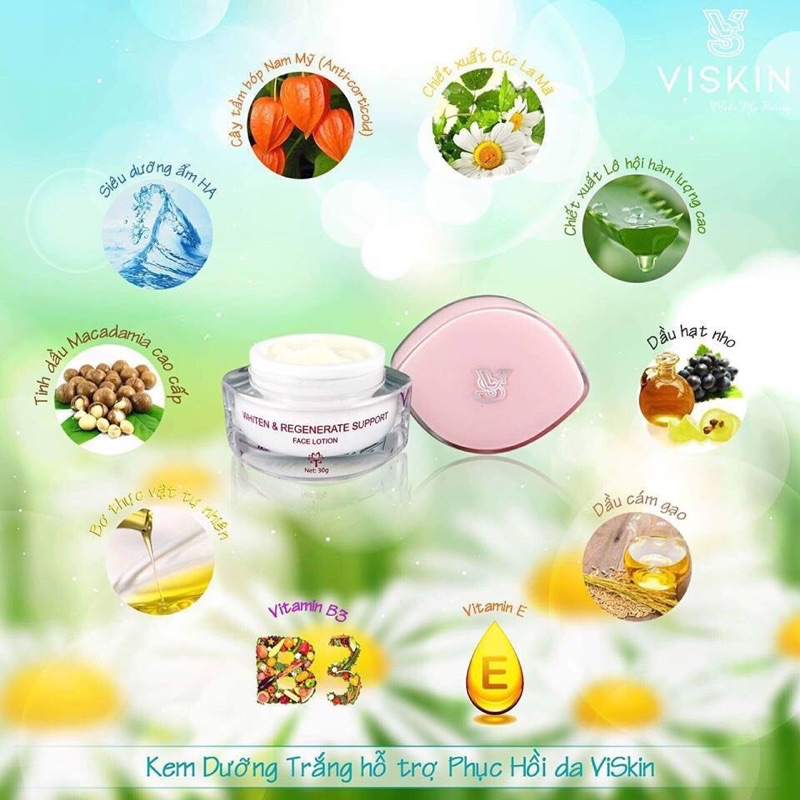 Mô tả Kem dưỡng trắng hỗ trợ phục hồi da VISKIN - 30g [CHÍNH HÃNG] - 2