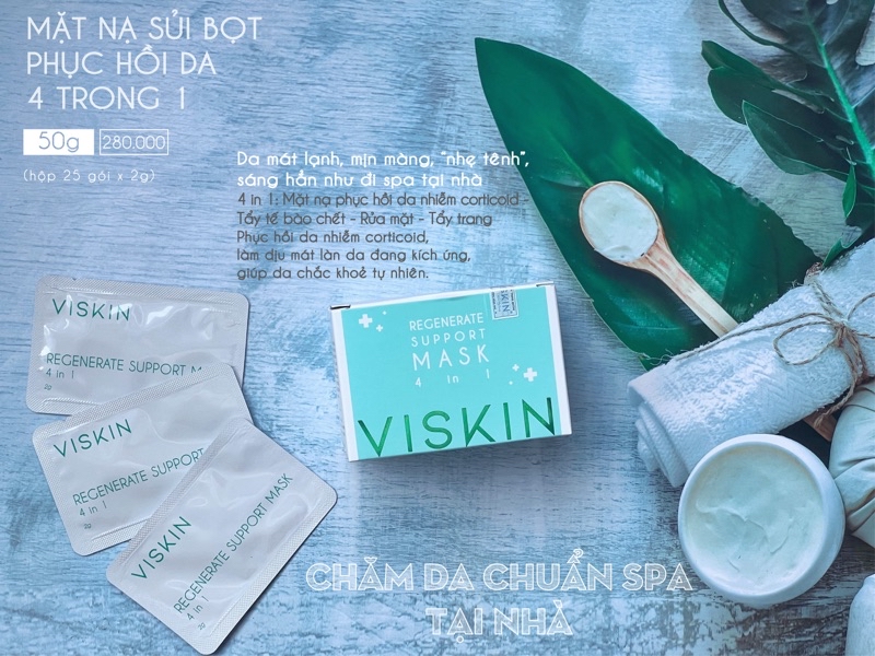 Mô tả Mặt nạ sủi bọt VISKIN thải độc, hỗ trợ phục hồi da 4 trong 1 - Hộp 50g (25 gói x 2g) [CHÍNH HÃNG] - 2