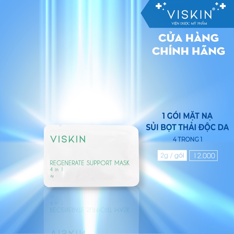 Mô tả 1 gói Mặt nạ sủi bọt VISKIN thải độc, hỗ trợ phục hồi da 4 trong 1 – gói 2g [CHÍNH HÃNG] - 1