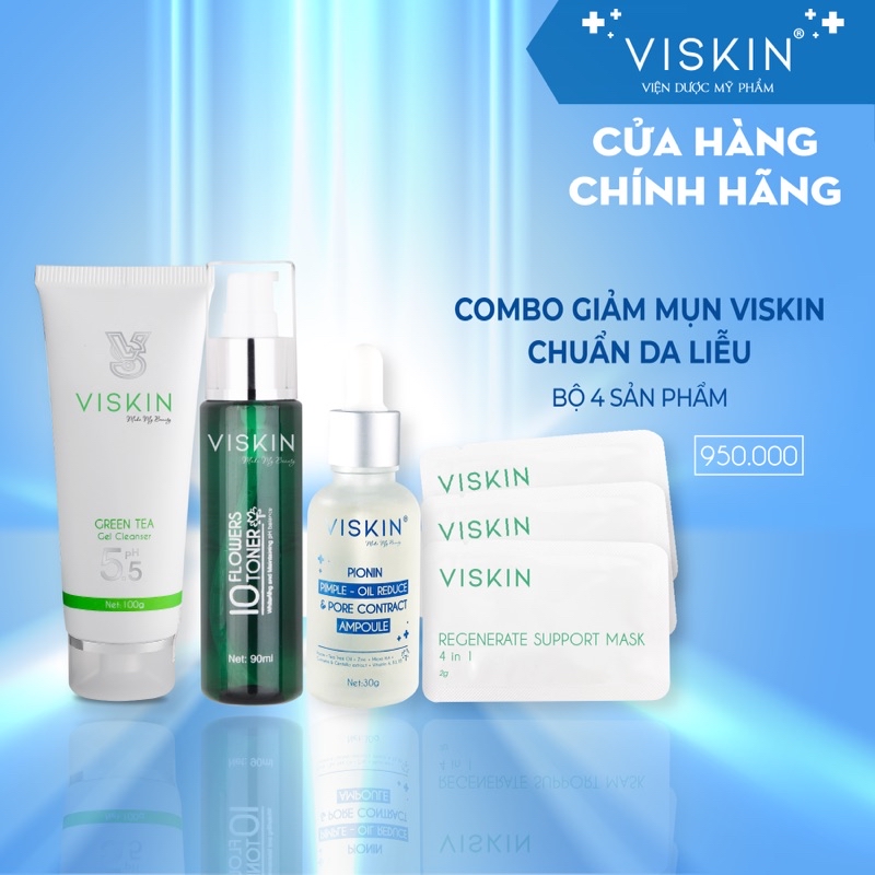 Mô tả Combo Giảm mụn VISKIN chuẩn da liễu (bộ 4 sản phẩm) [CHÍNH HÃNG] - 1