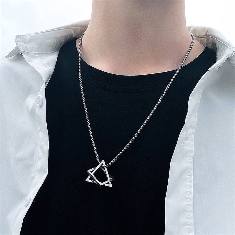 Vòng cổ dây chuyền nam nữ bạc đẹp hình chữ thập đính đá nhẫn gấu dây mắt xích phụ kiện trang sức thời trang dáng dài