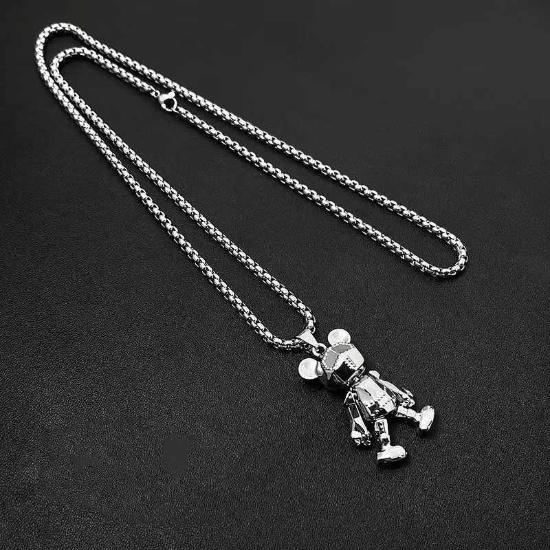 Vòng cổ dây chuyền nam nữ bạc đẹp hình chữ thập đính đá nhẫn gấu dây mắt xích phụ kiện trang sức thời trang dáng dài