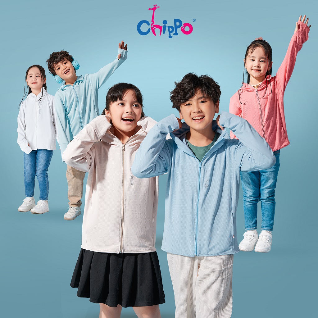 Mô tả Áo khoác chống nắng trẻ em Chippo mềm thoáng khí mũ liền khóa kéo túi 2 bên cho bé từ 2 đến 11 Tuổi - 1