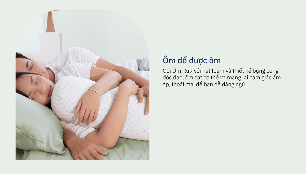 Mô tả Gối Ôm Công Thái Học Cao Cấp Ru9 - Phiên Bản Mới | Chất Liệu Foam Mềm Mại | Chống xẹp | Đem Lại Giấc Ngủ Ngon - 3