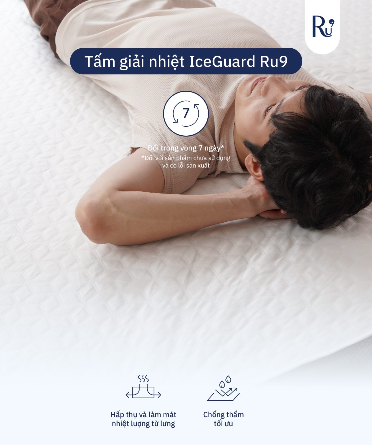 Mô tả Tấm Giải Nhiệt IceGuard™ (IceGuard Pad) Ru9 - Mát Lạnh, Ngủ Mát | Chiếu Điều Hòa, Êm Ái | Bao Gồm 6 Kích Thước - 1