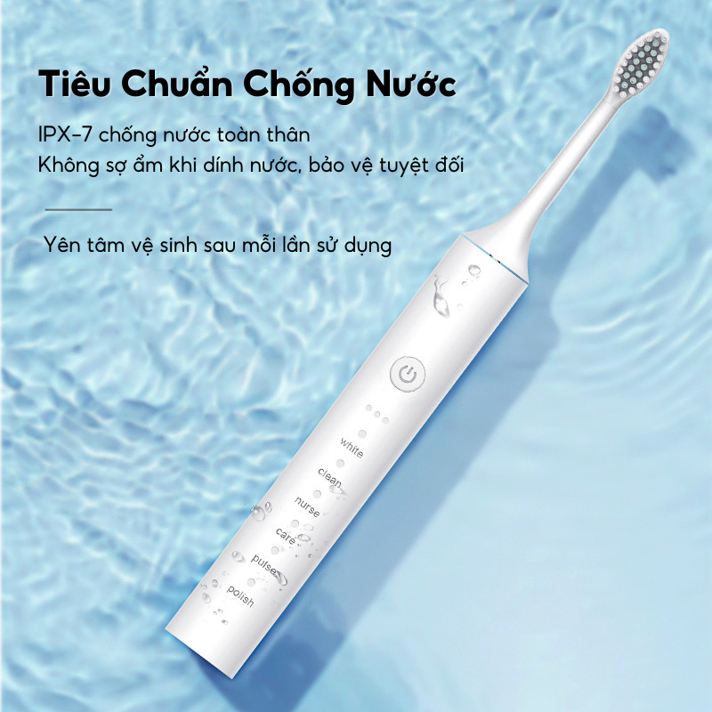 Mô tả Bàn chải điện đa năng HOKU SONIC X-5 máy đánh răng chăm sóc nướu khung kim loại tặng kèm 4 đầu chải BCD01 - 5