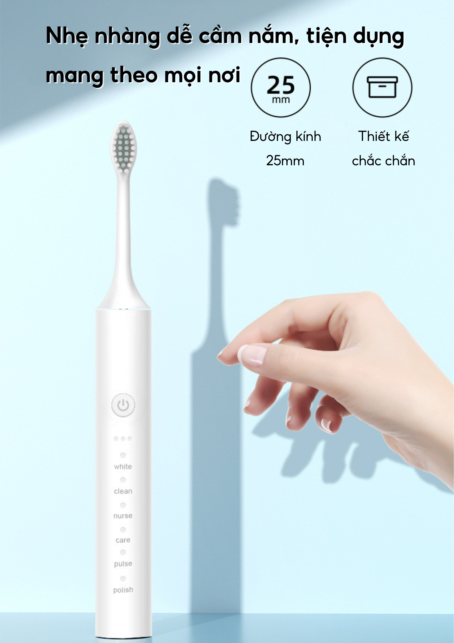 Bàn chải điện HOKU SONIC X-5 phụ kiện