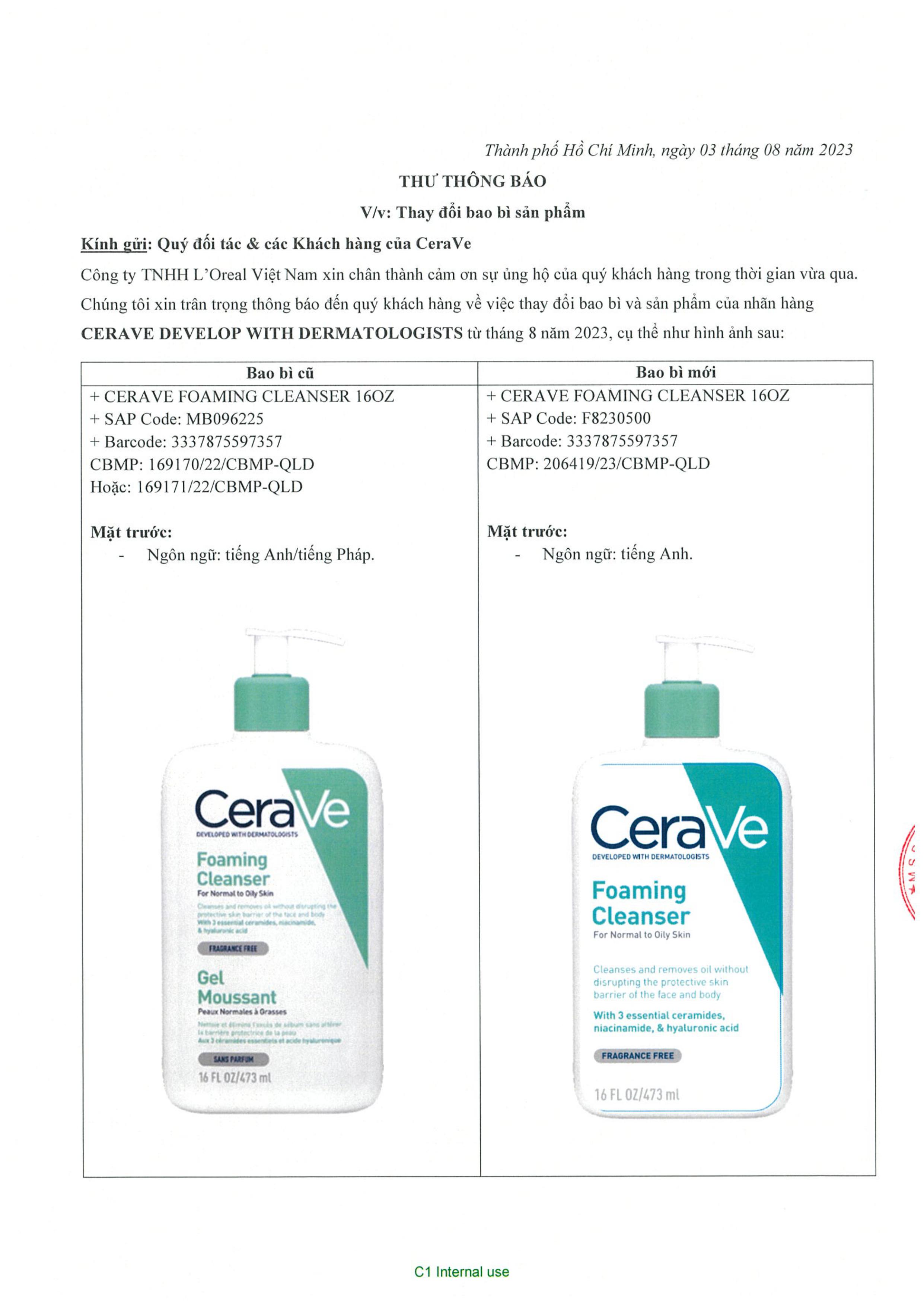 Mô tả Sữa Rửa Mặt CeraVe SA Smoothing, Hydrating, Foaming Cleanser Dành Cho Da Dầu Mụn, Khô, Nhạy Cảm 88ml – 236ml – 473ml - 1