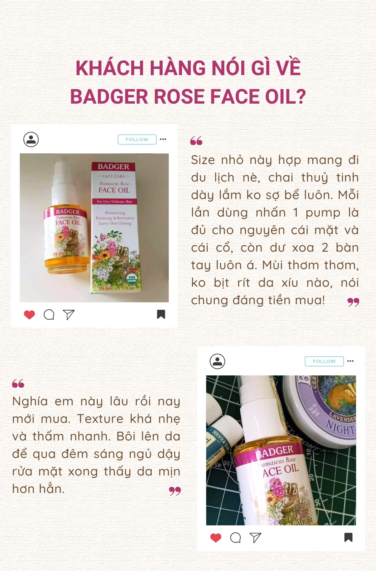 Mô tả Dầu dưỡng da hữu cơ hoa hồng BADGER Rose organic face oil serum chăm sóc cho da khô lão hóa nếp nhăn  - 29.5ML - 7