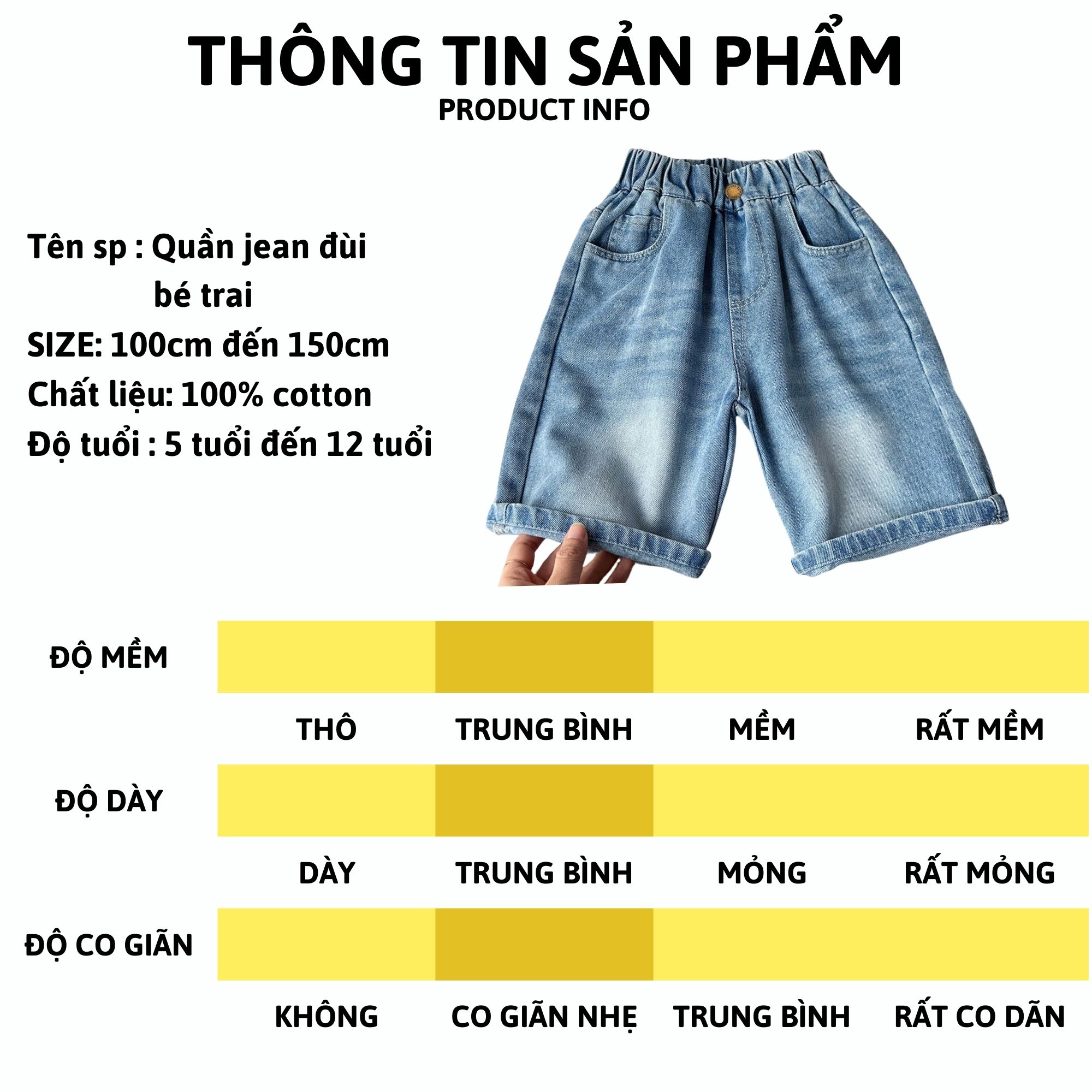 Mô tả Quần short jean bé trai 27Kids KACADY Quần đùi bò mềm lưng chun nam cho trẻ từ 5-14 tuổi BSJE4 - 3