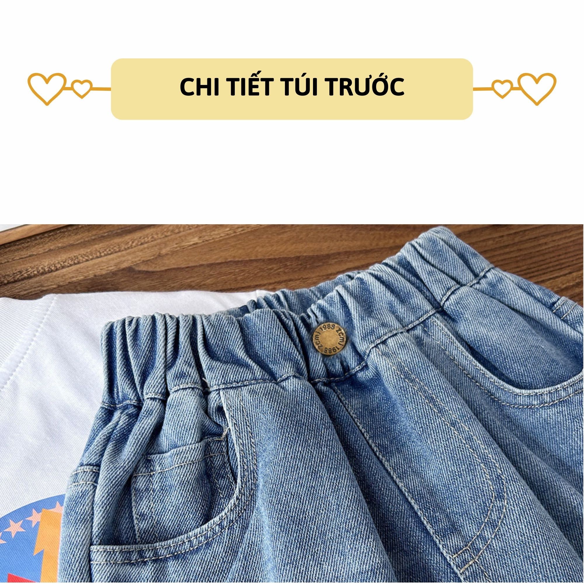 Mô tả Quần short jean bé trai 27Kids KACADY Quần đùi bò mềm lưng chun nam cho trẻ từ 5-14 tuổi BSJE4 - 6