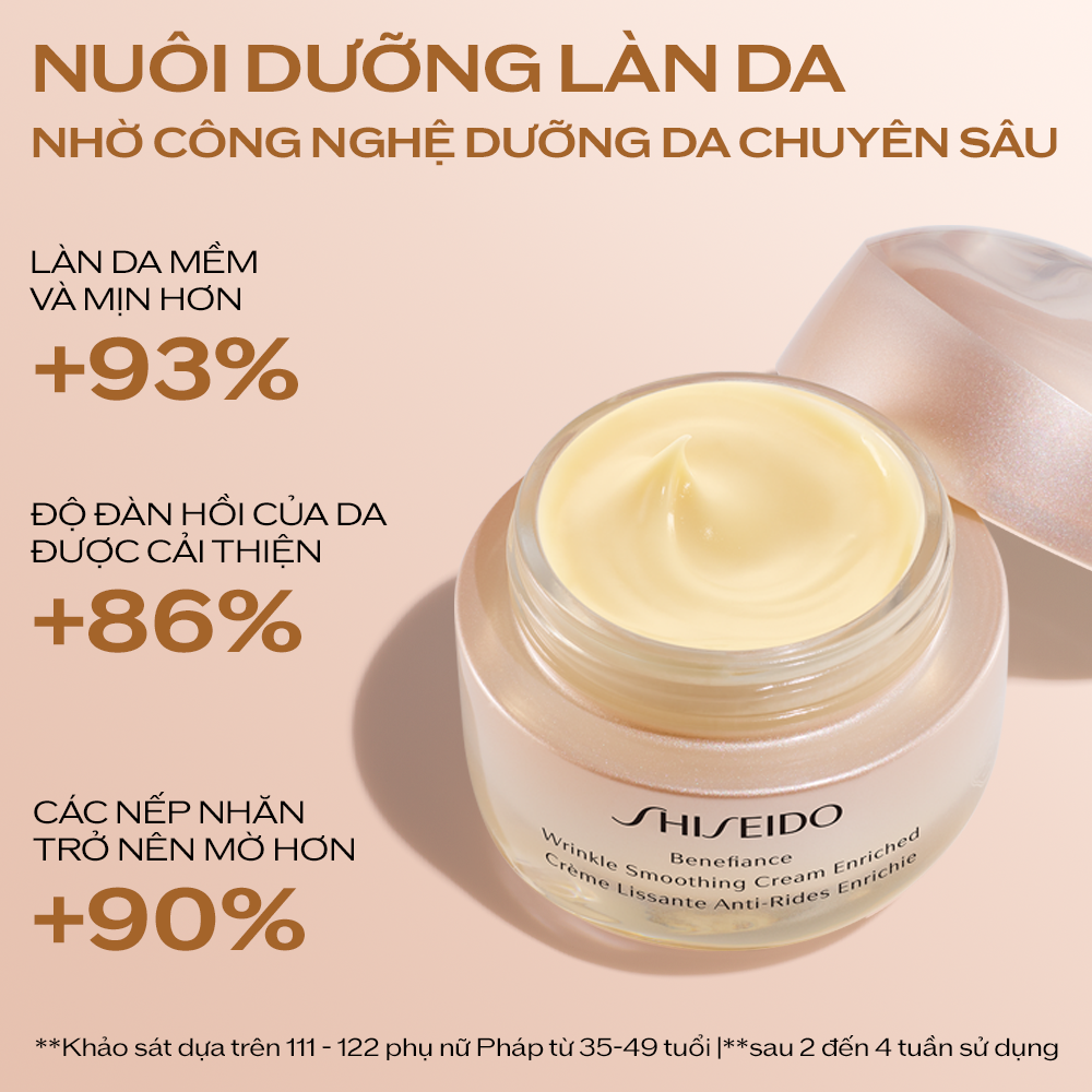 Mô tả Kem dưỡng da chống lão hóa giàu ẩm Shiseido Benefiance Wrinkle Smoothing Cream Enriched 50ml - 1