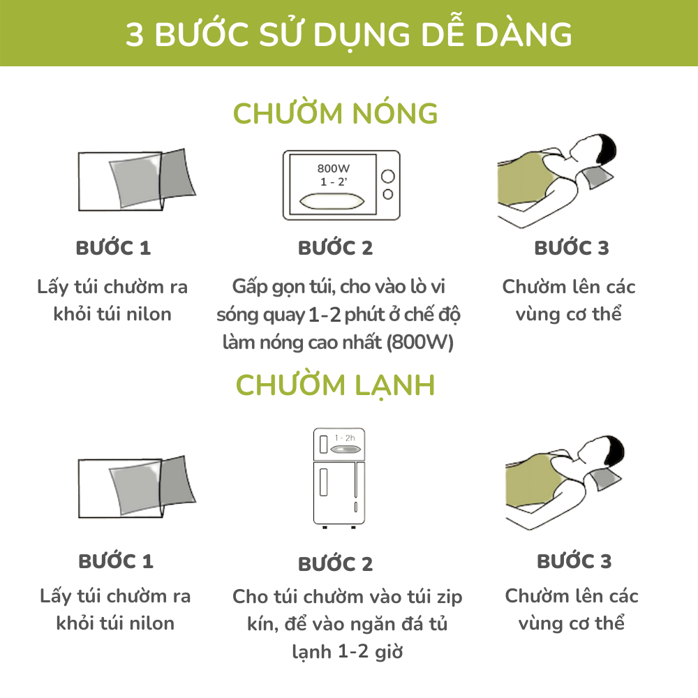 Mô tả Gối Chườm Nóng Thảo Dược Giúp Thư Giãn, Giảm Đau Bụng Kinh Hapaku - Làm Nóng Bằng Lò Vi Sóng - 2