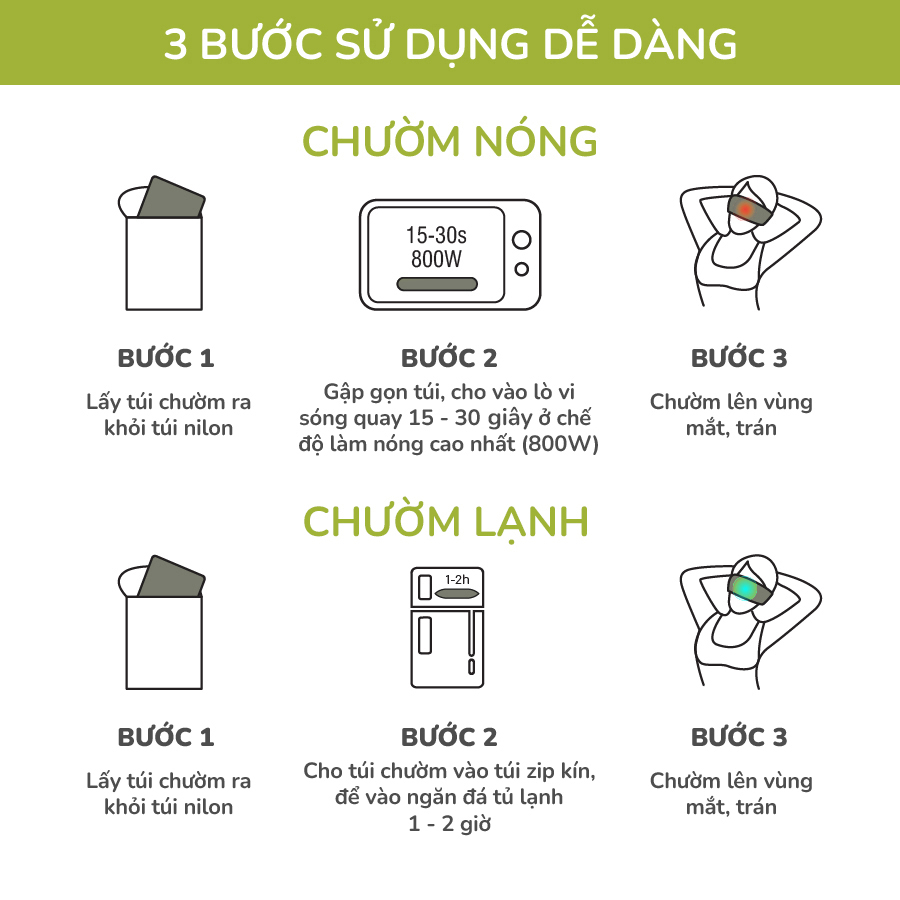 Mô tả Túi Chườm Mắt Thảo Dược Hapaku, Giảm Nhức Mỏi Mắt, Thư Giãn Ngủ Ngon - 2
