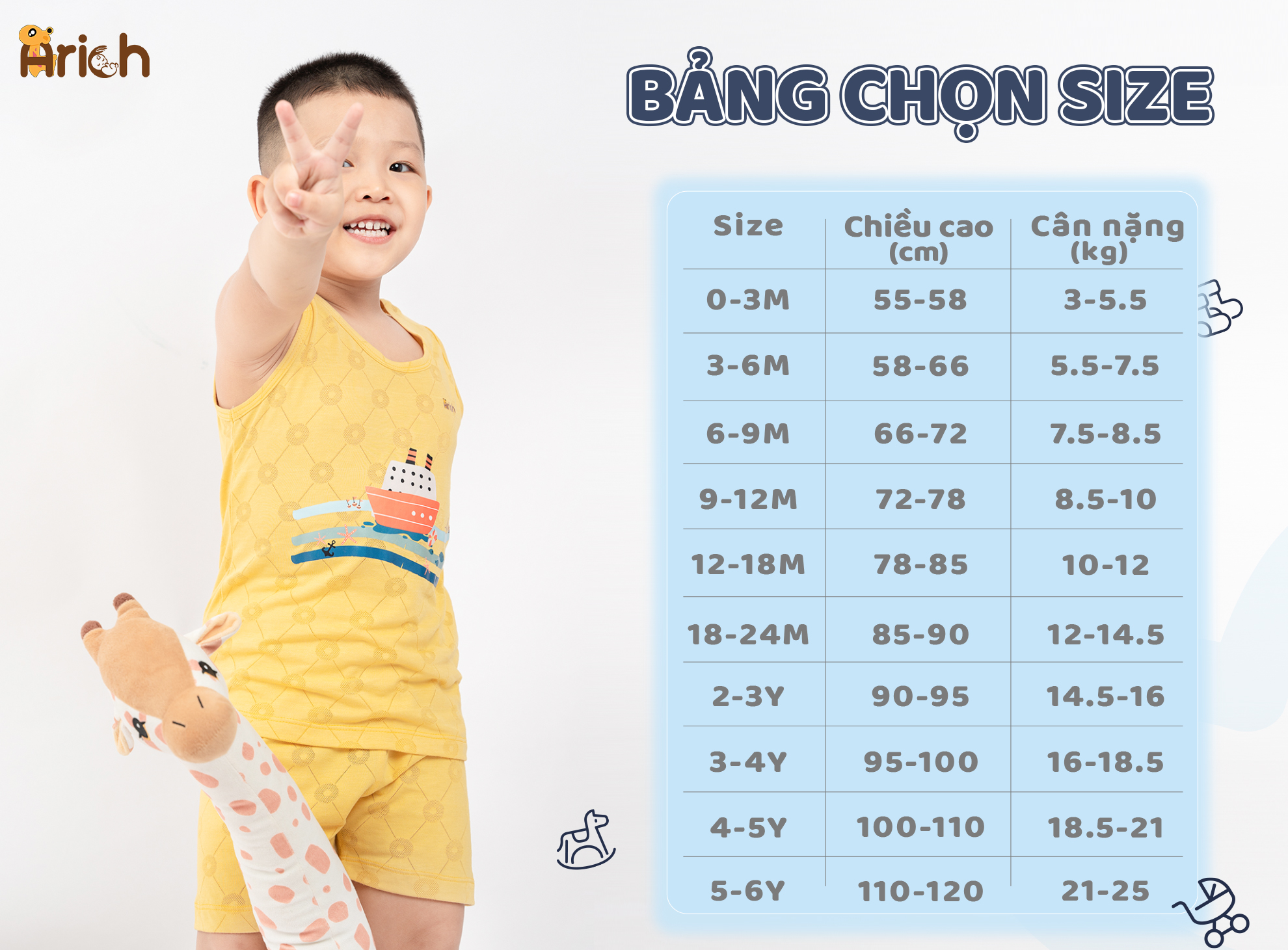 Mô tả Ba lỗ thông hơi vải sợi tre họa tiết đáng yêu cho Bé size từ 6 tháng-5 tuổi - 2