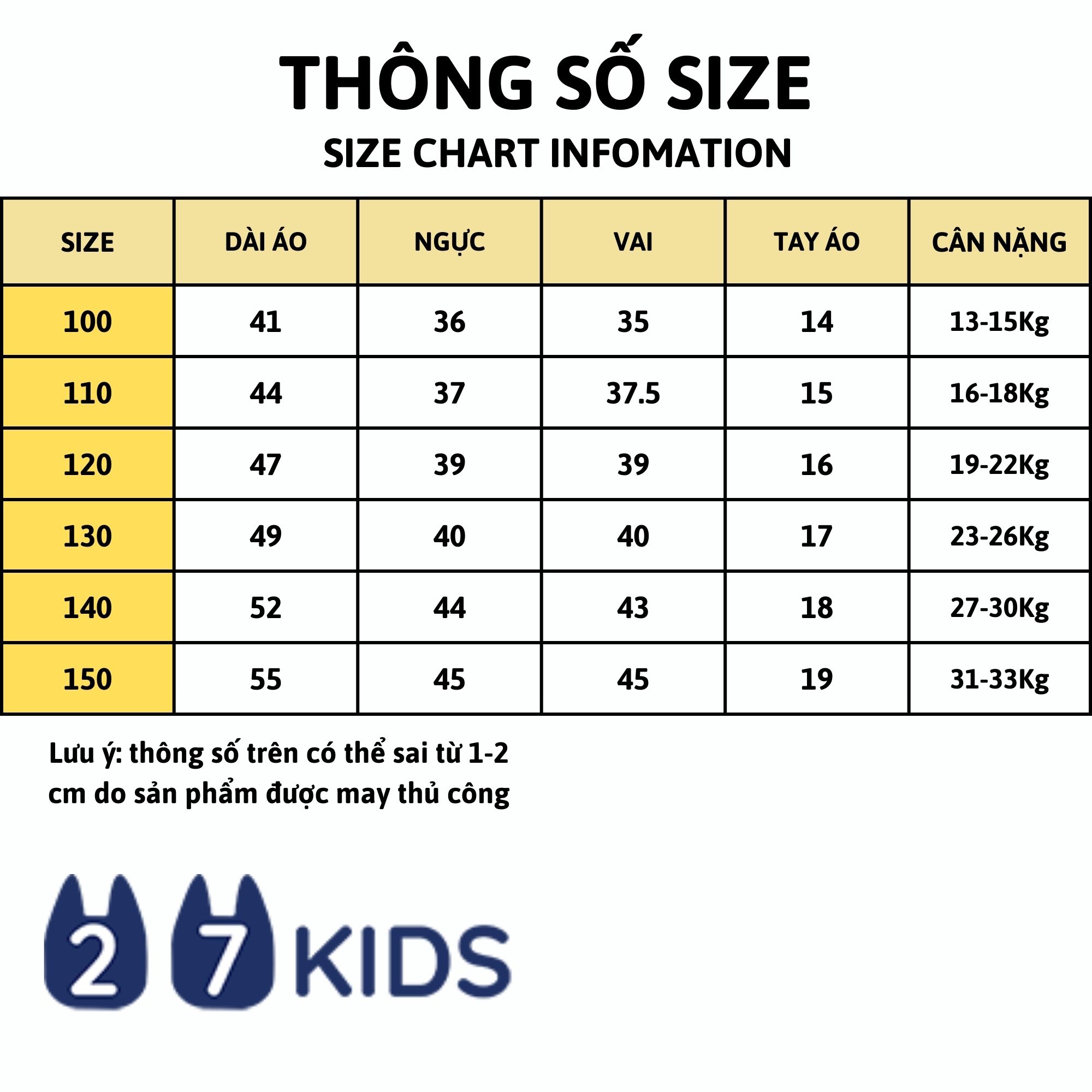 Mô tả Áo thun bé trai ngắn tay 27Kids áo cộc nam vải Cotton cho trẻ từ 4-10 tuổi BSTS7 - 2