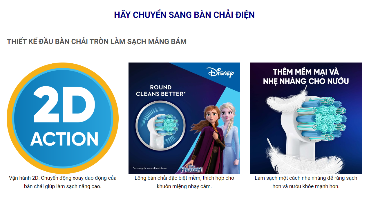 Mô tả Bàn chải đánh răng điện trẻ em Oral-B Vitality D12 Disney Cars- Hàng chính hãng bảo hành 24 tháng - 3