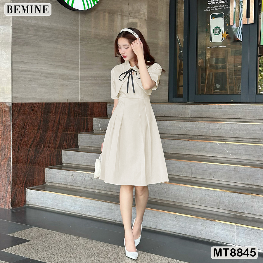 Mô tả Đầm thiết kế giả áo khoác tay lửng tùng xoè BEMINE MT8845 - 2