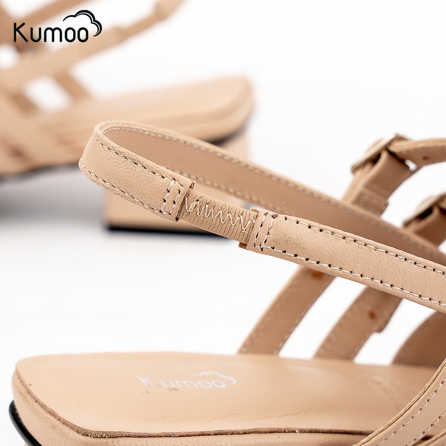 Mô tả Giày Cao Gót Nữ Kumoo GCG-KUMO-010-B Màu Kem Gót 4cm Phong Cách Thời Thượng Quý Cô Công Sở - 5