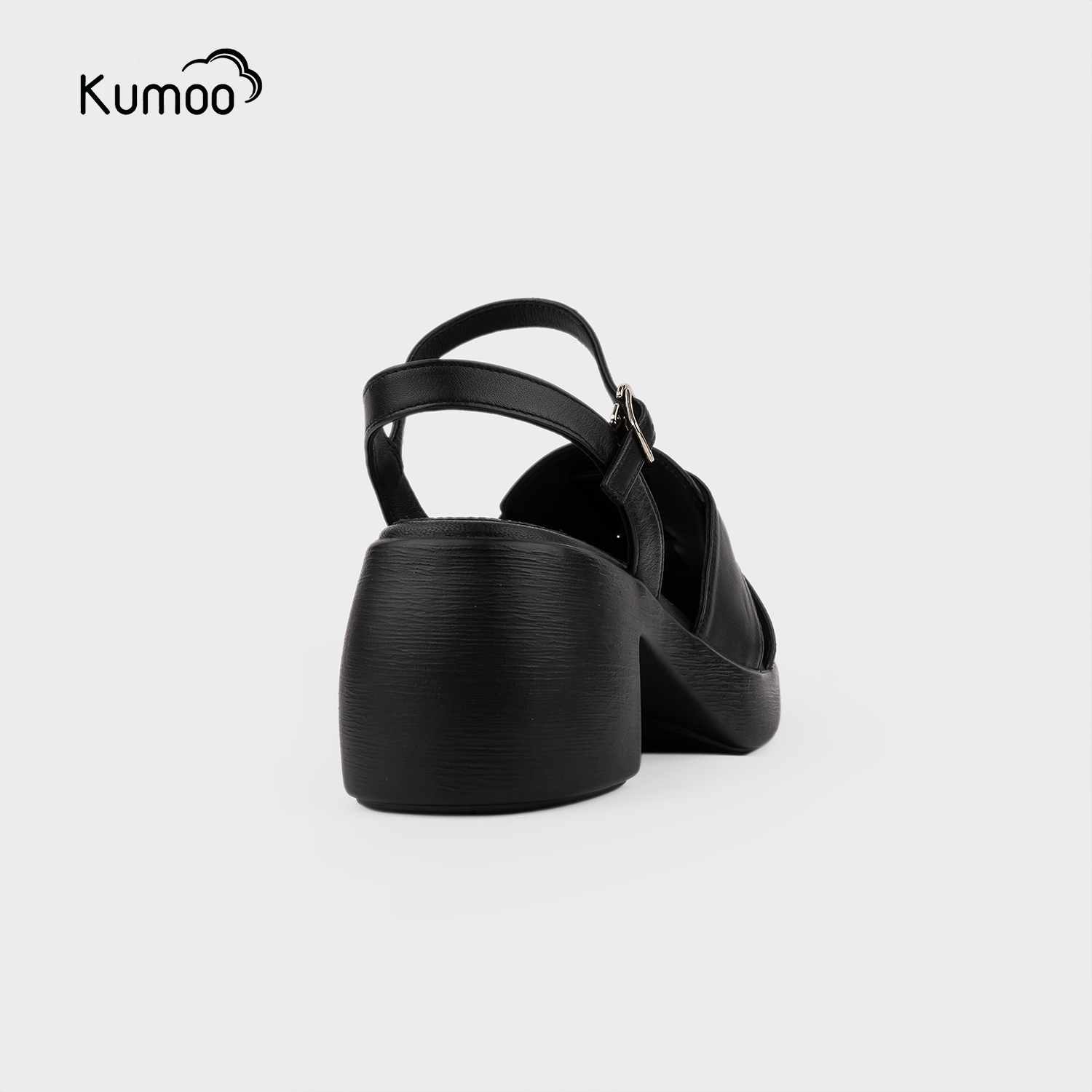 Mô tả Sandal Cao Gót Nữ Kumoo Màu Đen Da Thật Hack Dáng Đế LugSole 7cm Thời Thượng SDCG-KUMO-010 - 3