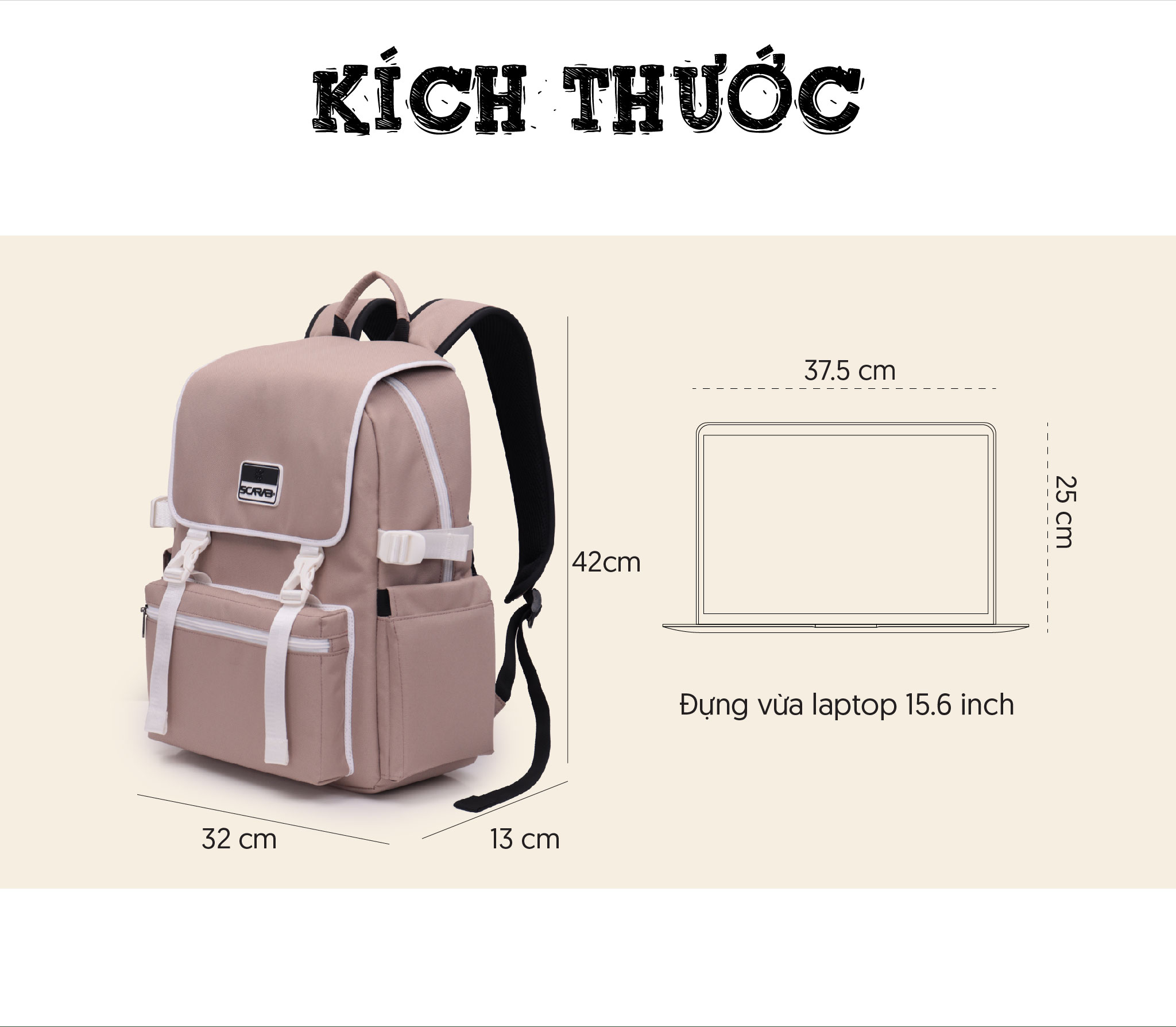 Scarab Classmate Backpack - Chi tiết khóa kéo YKK