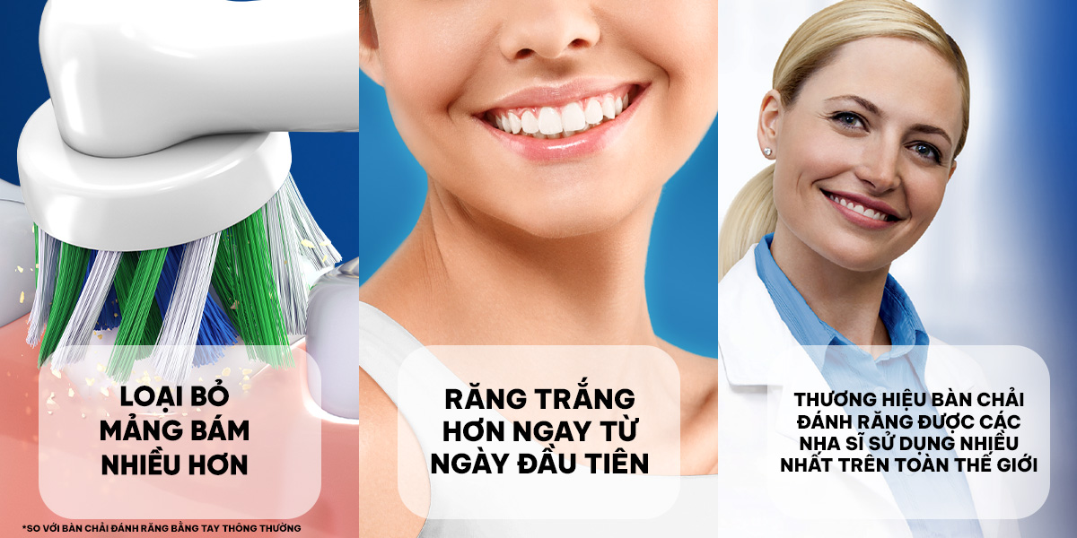 Mô tả Bàn chải đánh răng điện Oral-B Pro 500 D16.513 - Hàng chính hãng 100% Bảo hành 24 tháng - 3