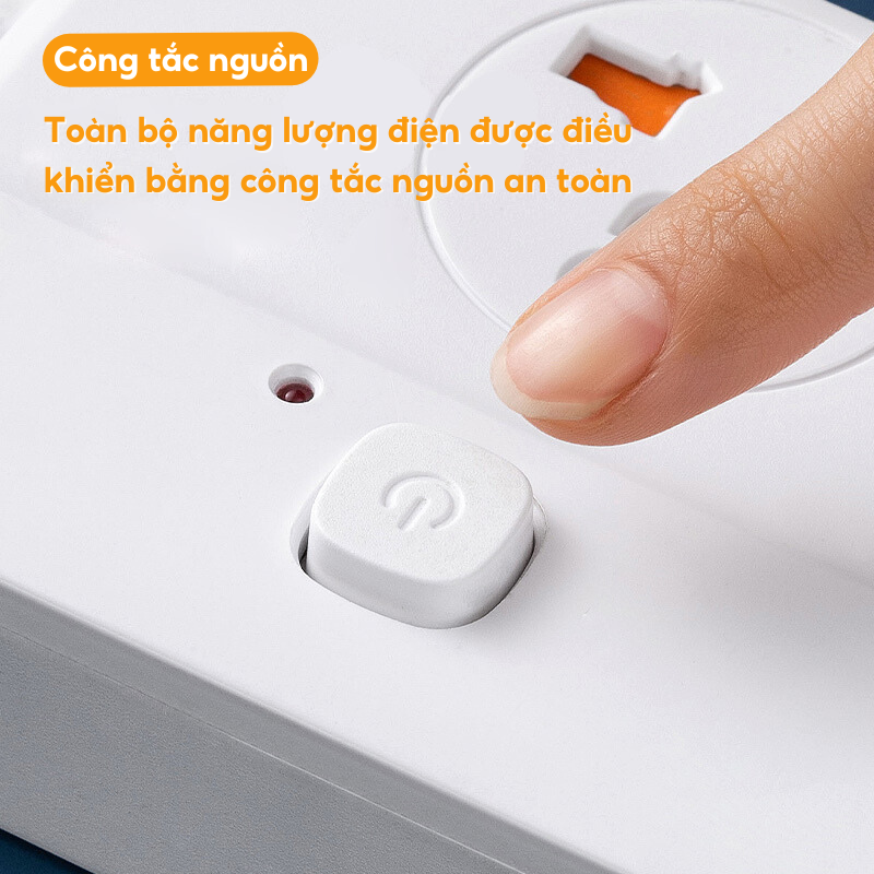 Mô tả Ổ cắm điện đa năng HOKU 2 cổng USB 5v sạc nhanh, chịu tải 2500W, tiết kiệm 30 kilowatt H dây nối 2,5m OCD01 - 3