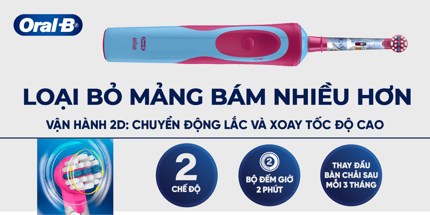 Mô tả Bàn chải điện trẻ em Oral-B Vitality D12 Disney Frozen - Hàng chính hãng bảo hành 24 tháng - 5