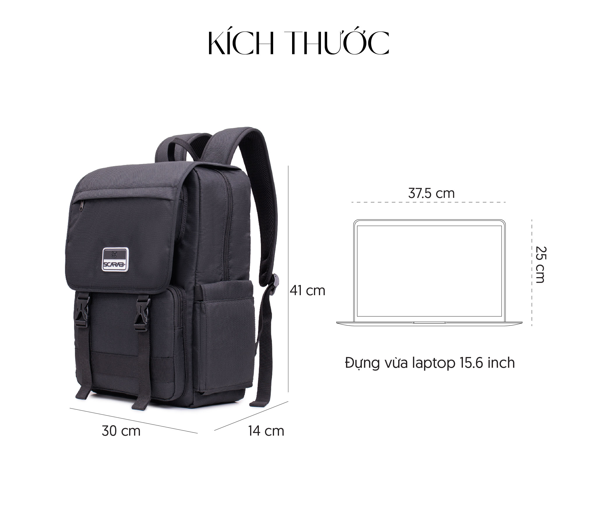 Mô tả Balo Scarab Tetris Backpack Unisex - Ba lô Đi Học, Đi Làm Vừa Laptop 15.6inch - 4