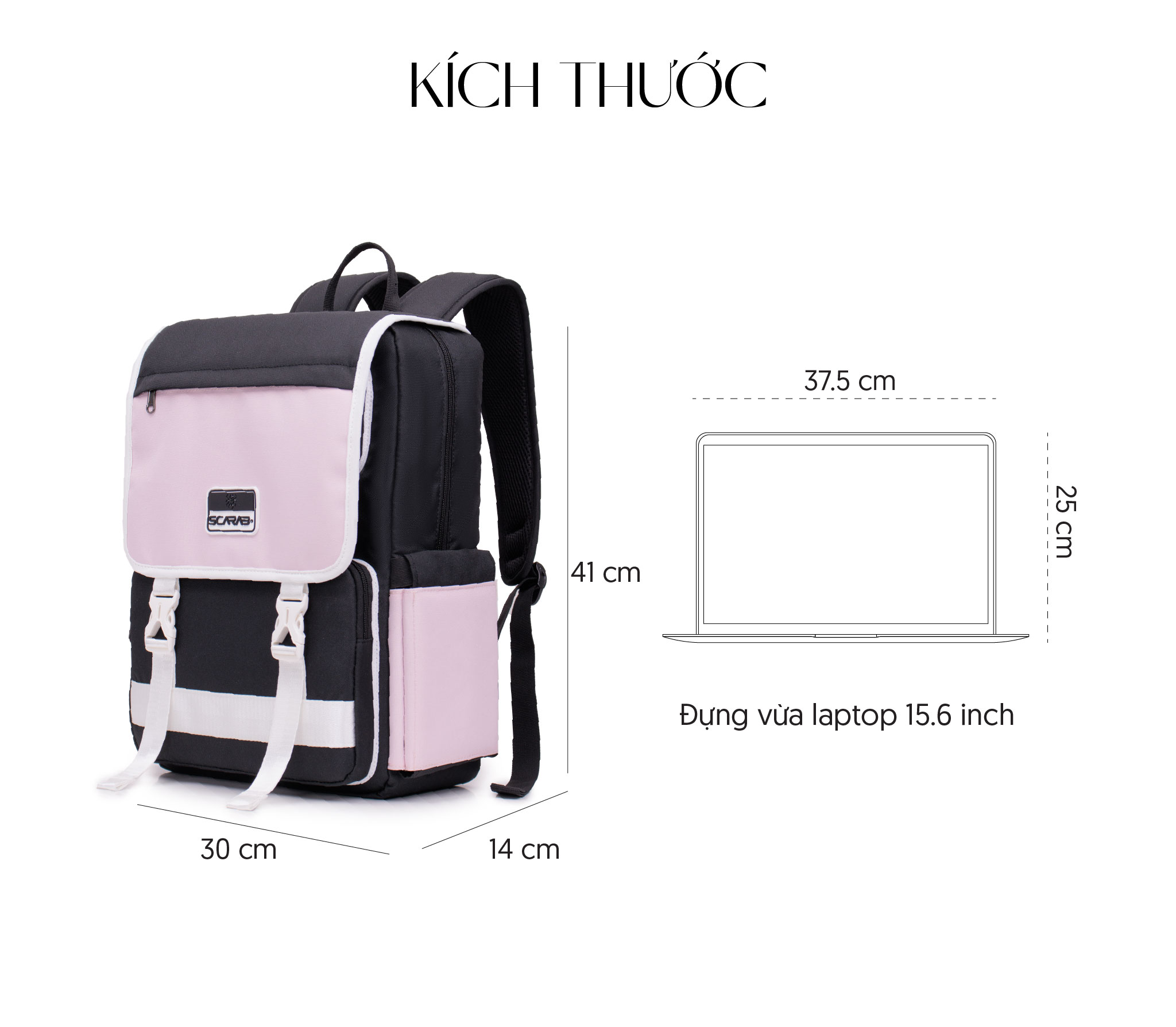 Mô tả Balo Scarab Tetris Backpack Unisex - Ba lô Đi Học, Đi Làm Đựng Vừa Laptop 15.6inch - 4