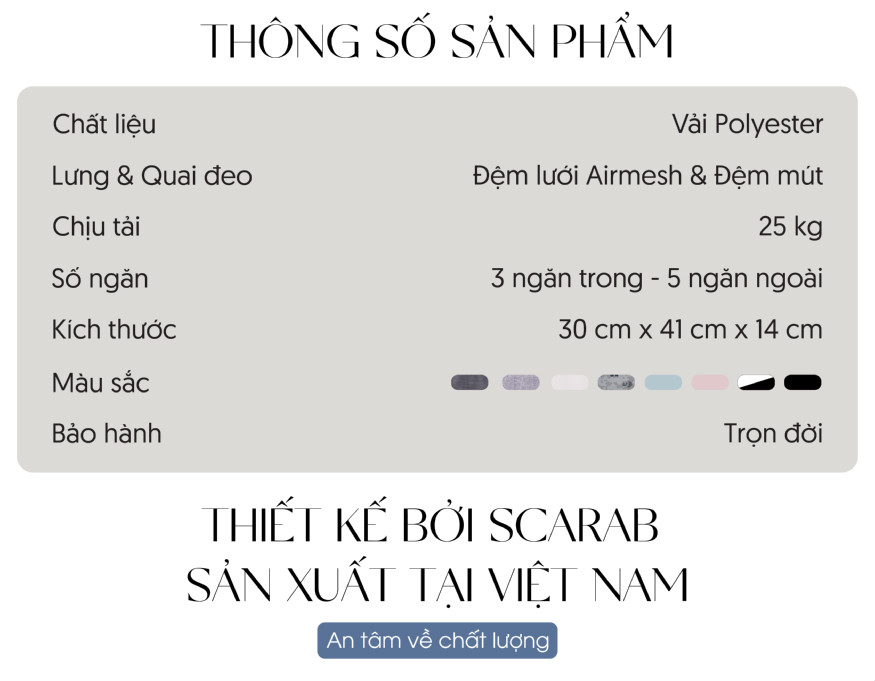 Ngăn chứa Balo Scarab Tetris