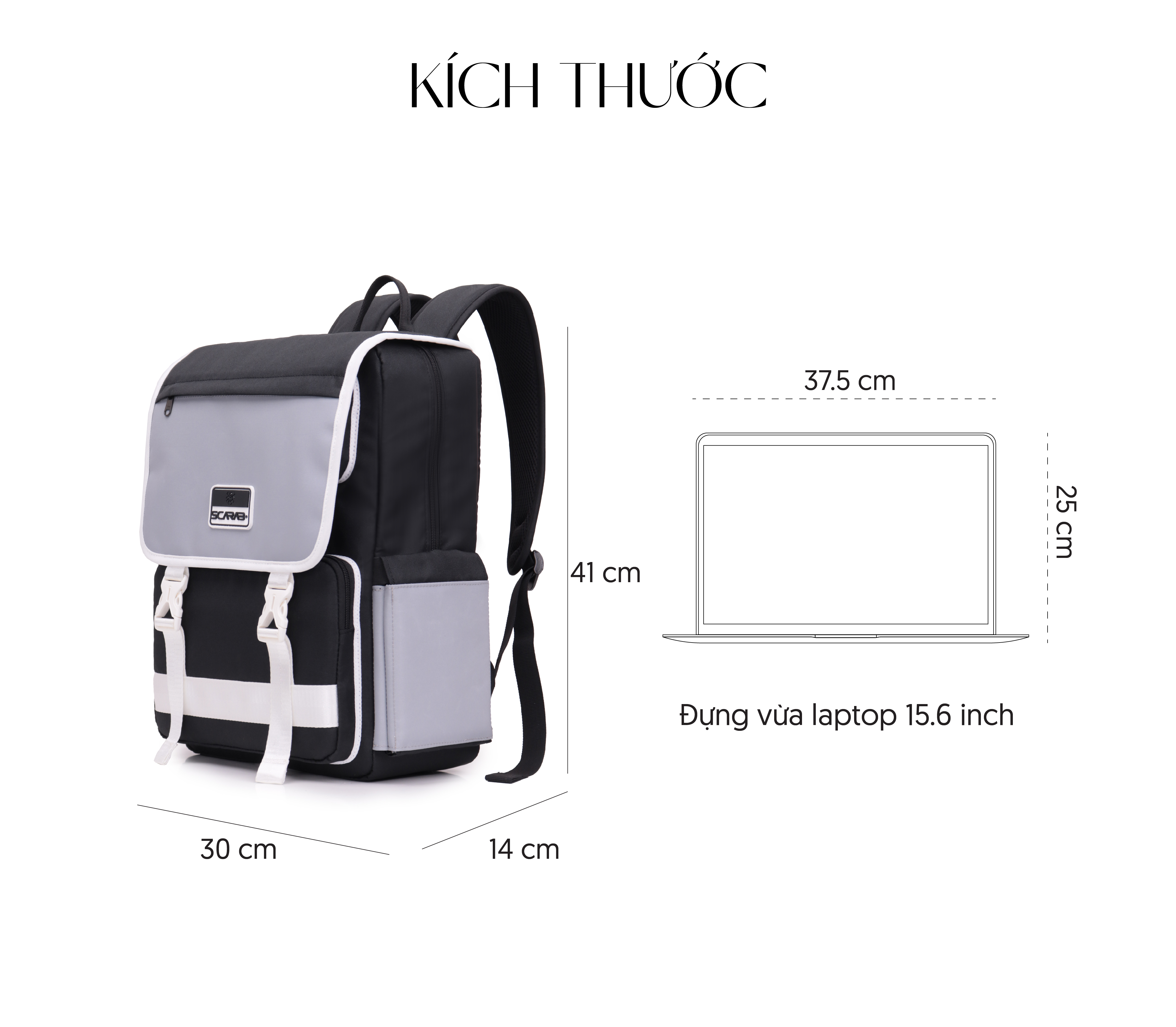 Mô tả Balo Scarab Tetris Backpack Unisex - Ba lô Đi Học, Đi Làm Đựng Laptop 15.6 Inch - 4