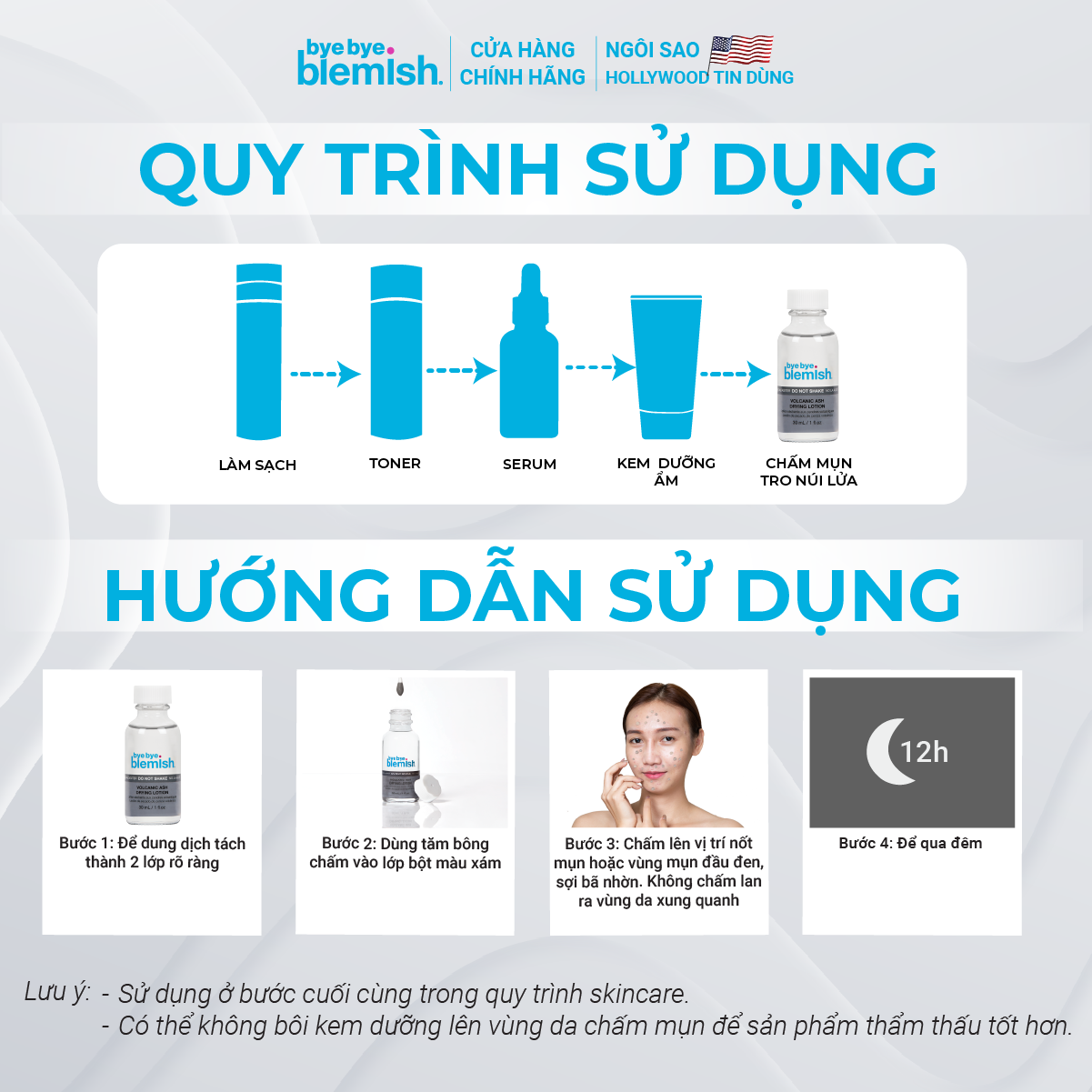 Mô tả Chấm Đẩy Mụn Đầu Đen, Đầu Trắng, Bã Nhờn, Giảm Viêm Từ Tro Núi Lửa Bye Bye Blemish Volcanic Ash Drying Lotion 30ml - 4