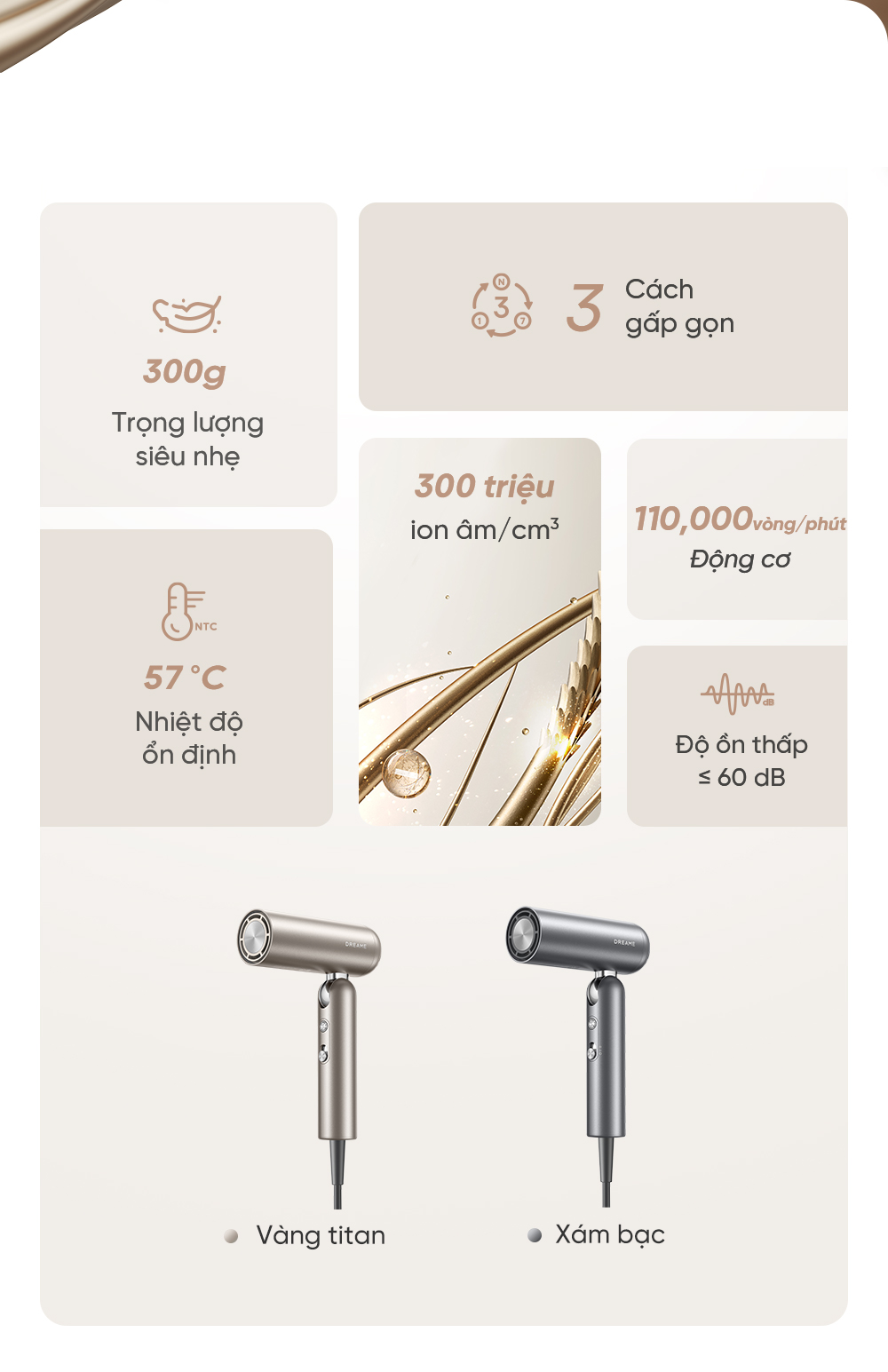 Mô tả Máy sấy và tạo kiểu gấp gọn Dreame Pocket - Hàng chính hãng - Bảo hành 24 tháng - 2