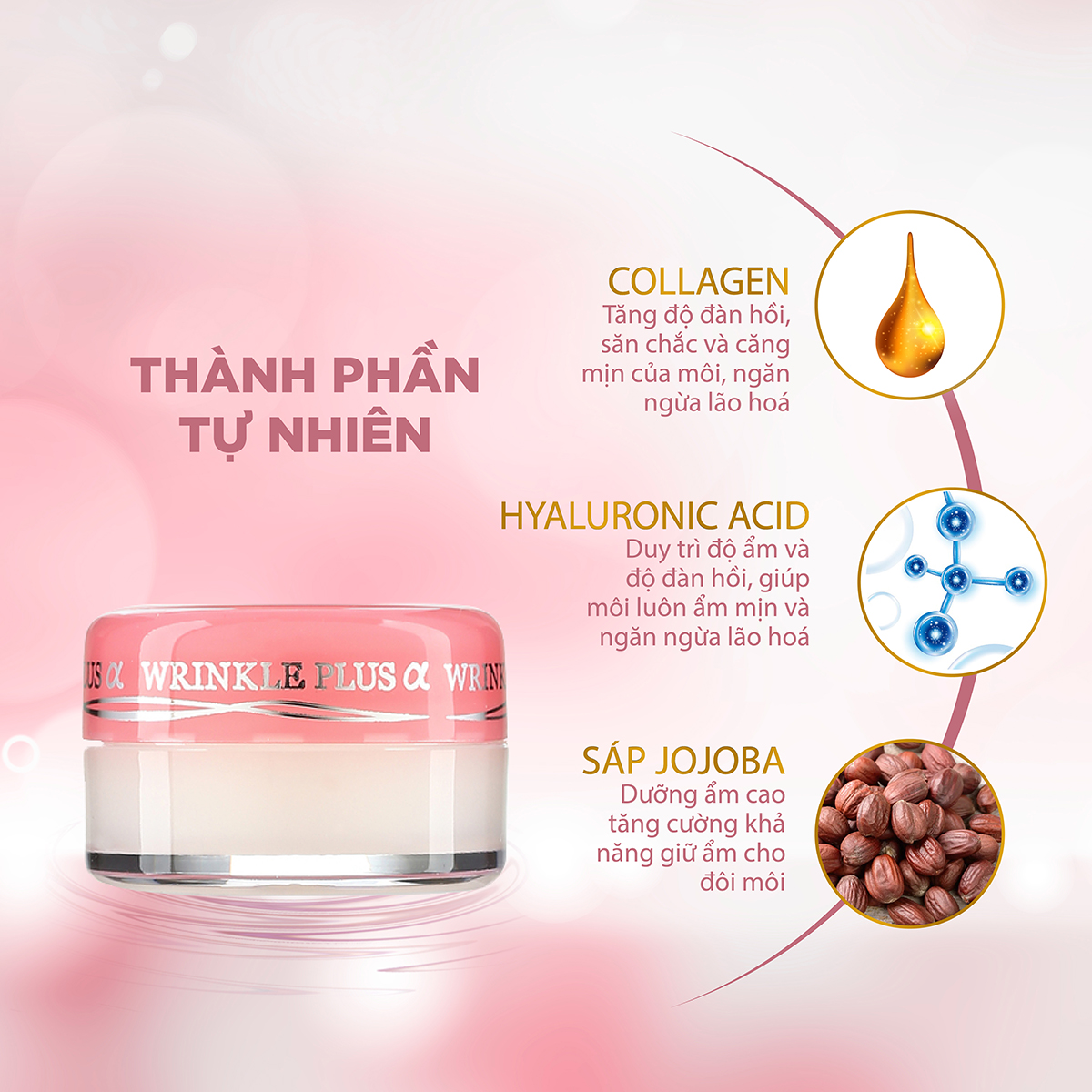 Mô tả Son Hũ Dưỡng Môi Chống Nhăn và Khô Môi NARIS Wrinkle Plus Alpha Super Lip Repair 10g - 3