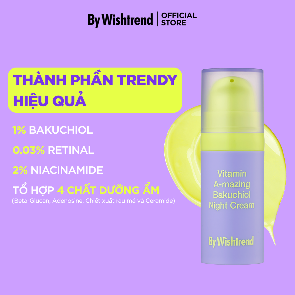 Mô tả Kem dưỡng hỗ trợ chống lão hóa, tái tạo căng bóng BAKUCHIOL SỐ 1 HÀN QUỐC By Wishtrend Vitamin A 10g - 2