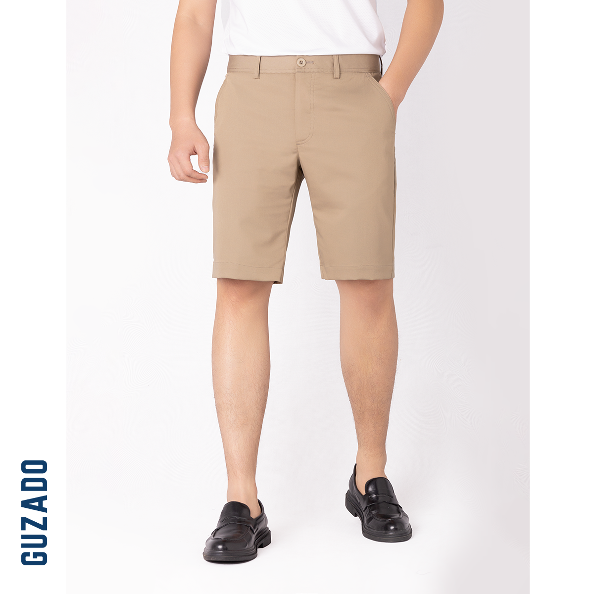 Mô tả Quần Short Kaki Nam GUZADO Form RegularFit Cạp Cúc Lịch Sự Sang Trọng,Màu Basic Dễ Mặc MKS01 - 8