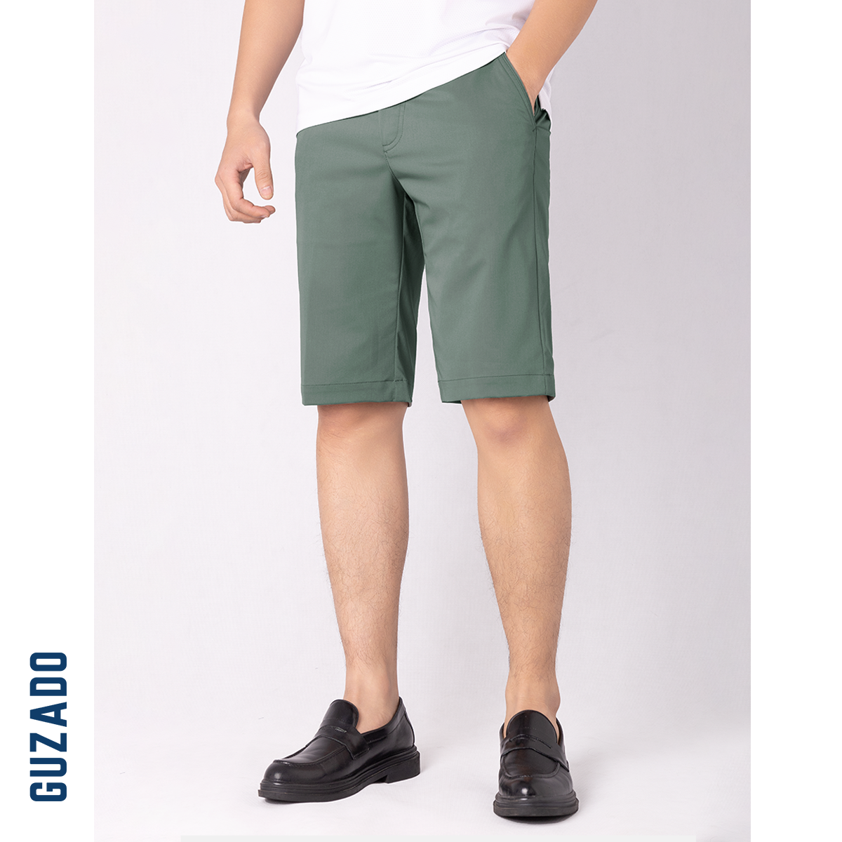 Mô tả Quần Short Kaki Nam GUZADO Form RegularFit Cạp Cúc Lịch Sự Sang Trọng,Màu Basic Dễ Mặc MKS01 - 11