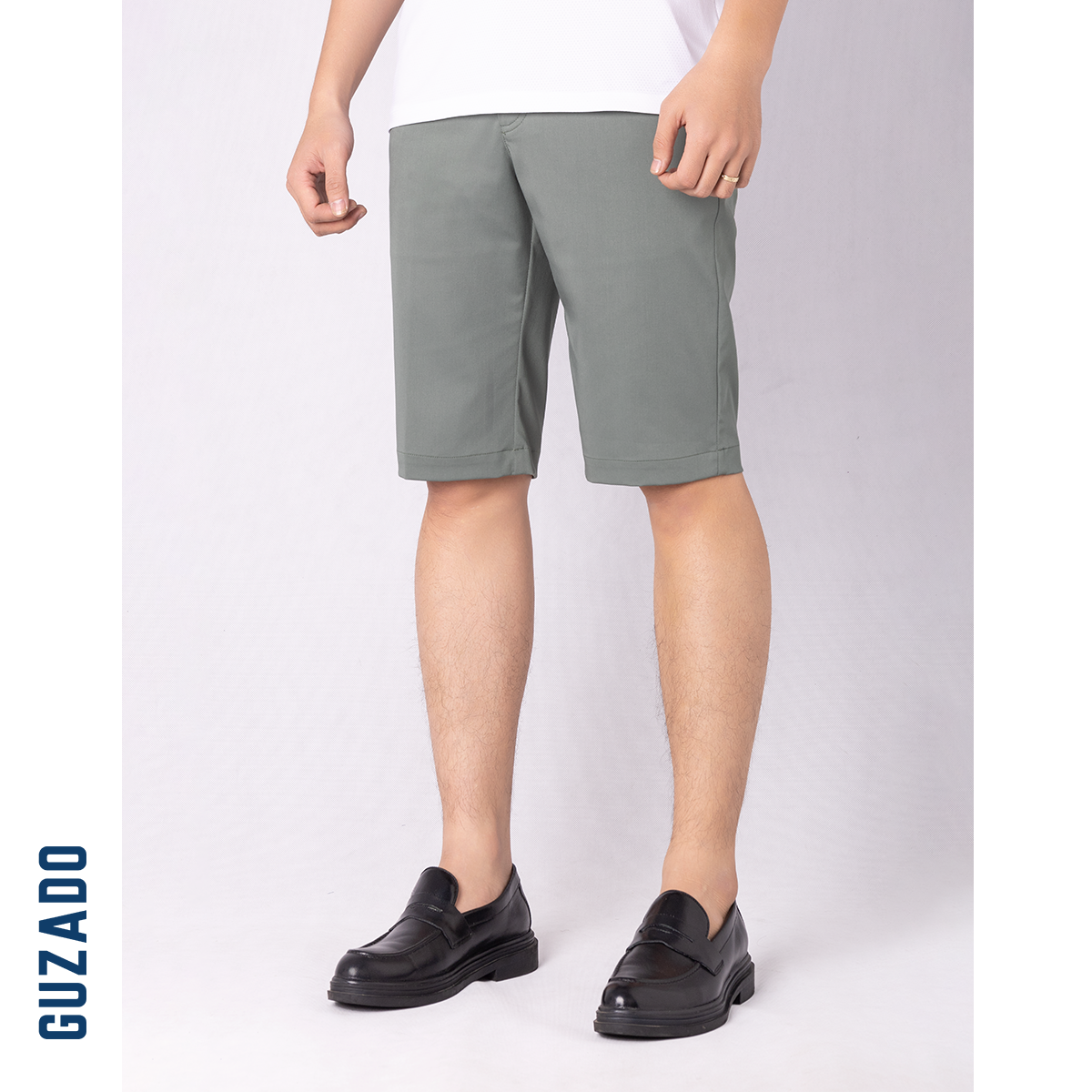 Mô tả Quần Short Kaki Nam GUZADO Form RegularFit Cạp Cúc Lịch Sự Sang Trọng,Màu Basic Dễ Mặc MKS01 - 12