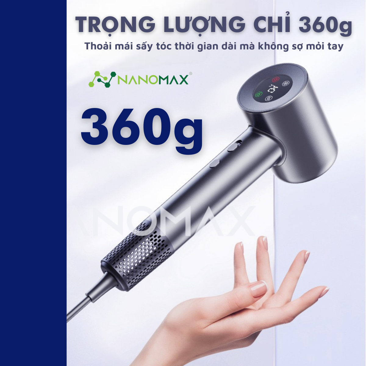 Máy sấy tóc Nanomax R2 góc nhìn khác