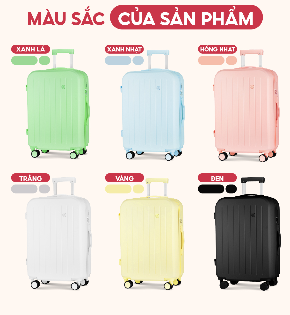 Vali Kéo Du Lịch 8812 Bamozo Size 20/24 Cao Cấp Chống Xước Bo Góc Tròn ...